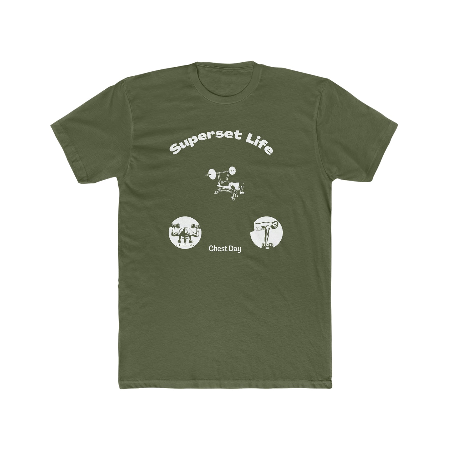 Superset Life (Chest Day-White Logo) Cotton Crew Tee