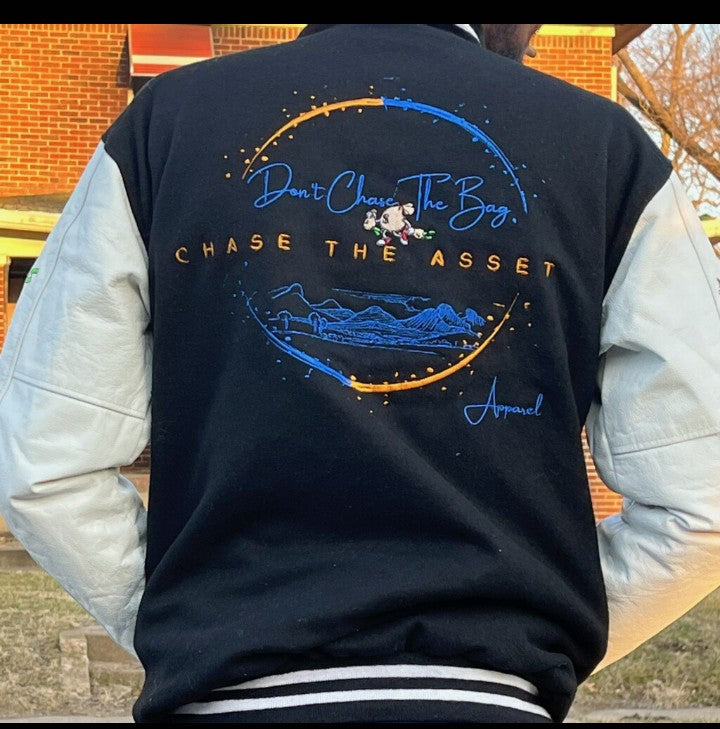 Varsity Jacket-Black/White/Royal Blue (Slim Fit)