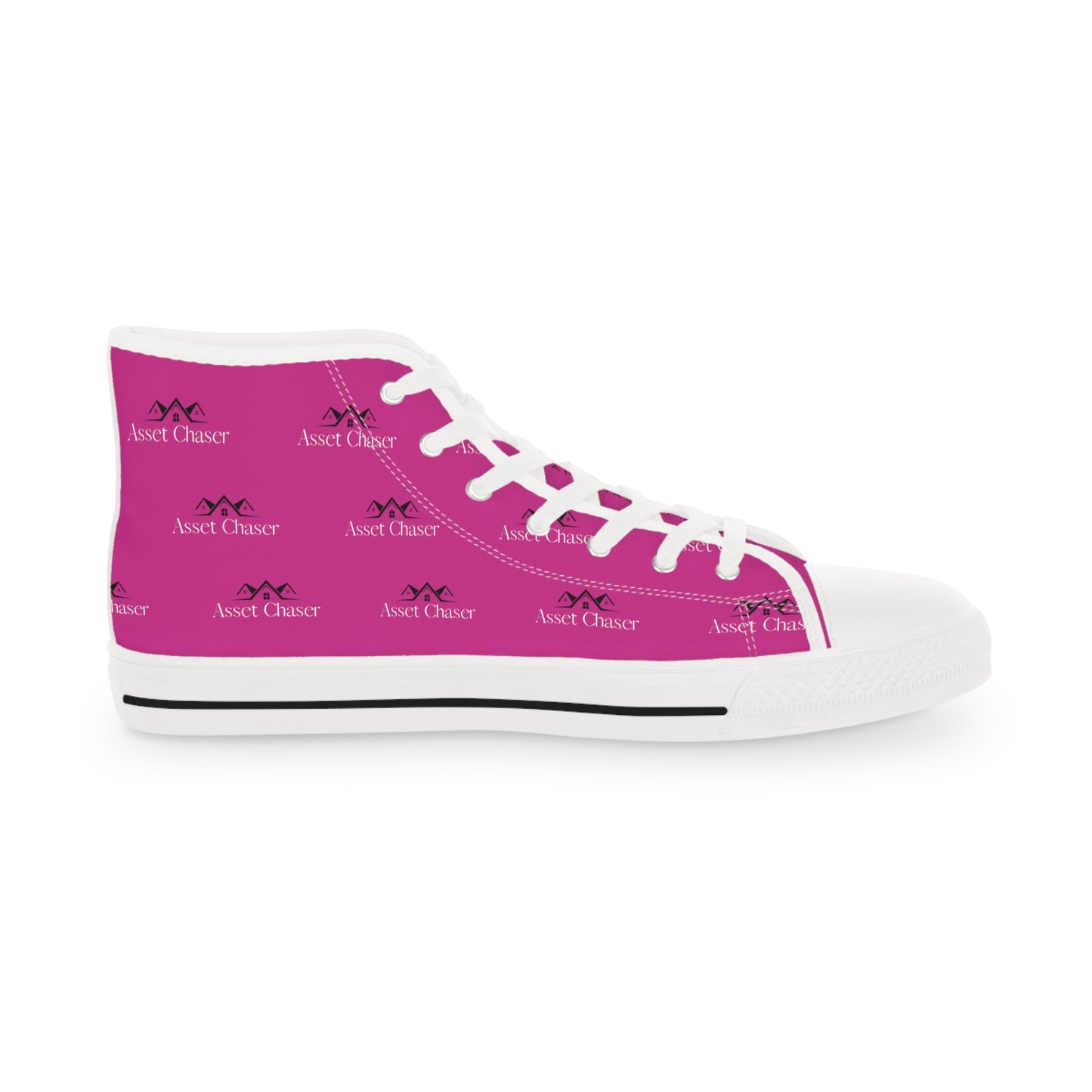 Men's High Top Sneakers (Pink/Black Print)