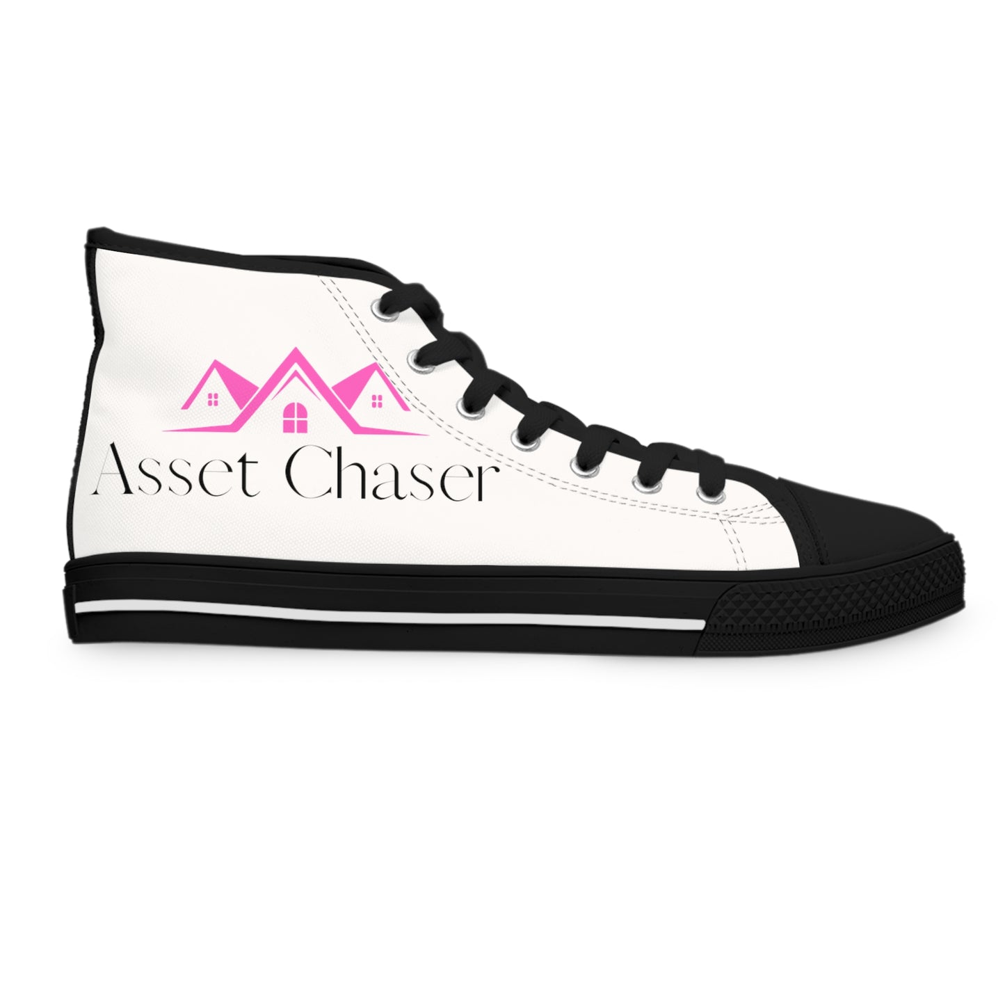 Women's High Top Sneakers (White/Pink/Black)