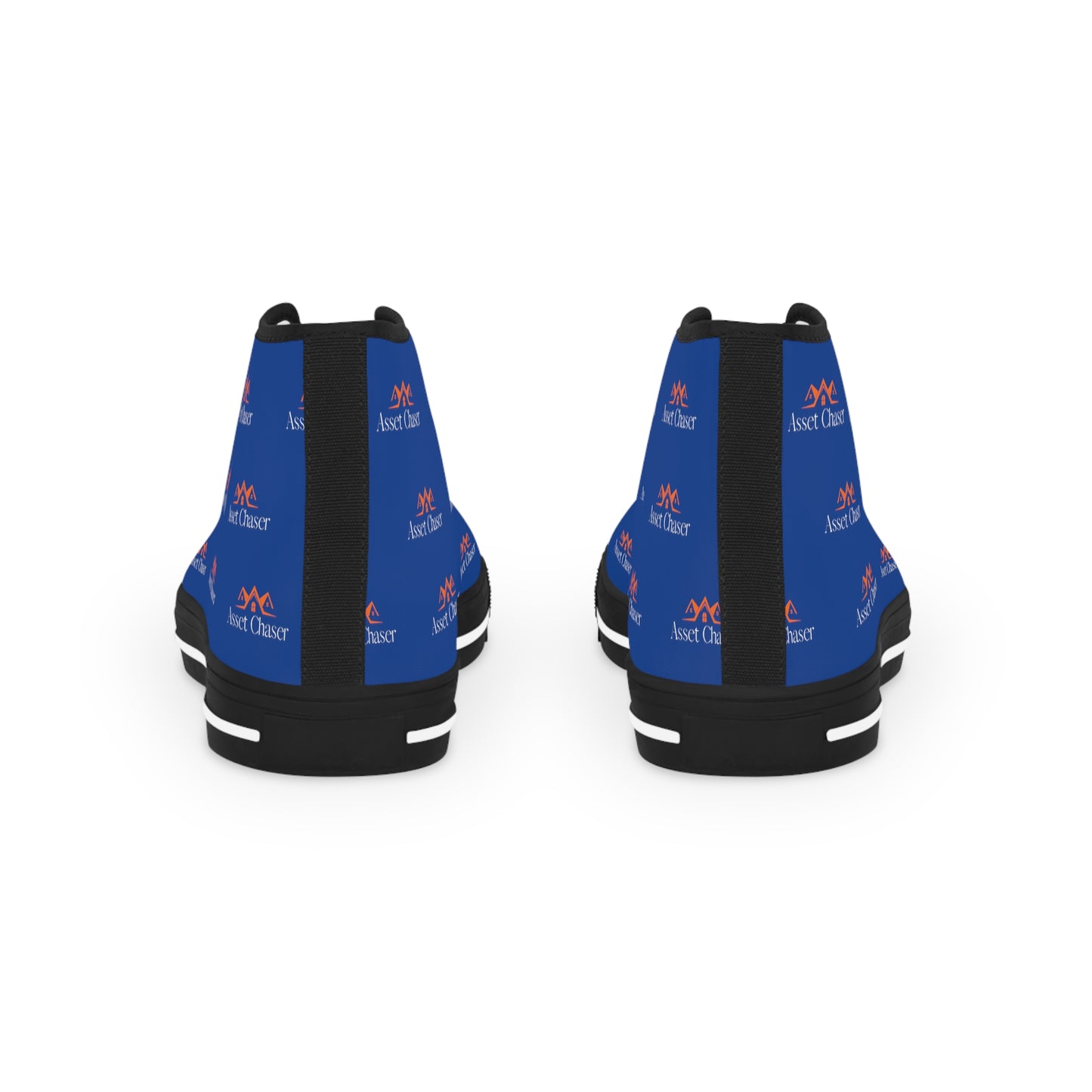 Men's High Top Sneakers (Blue/Orange Print)