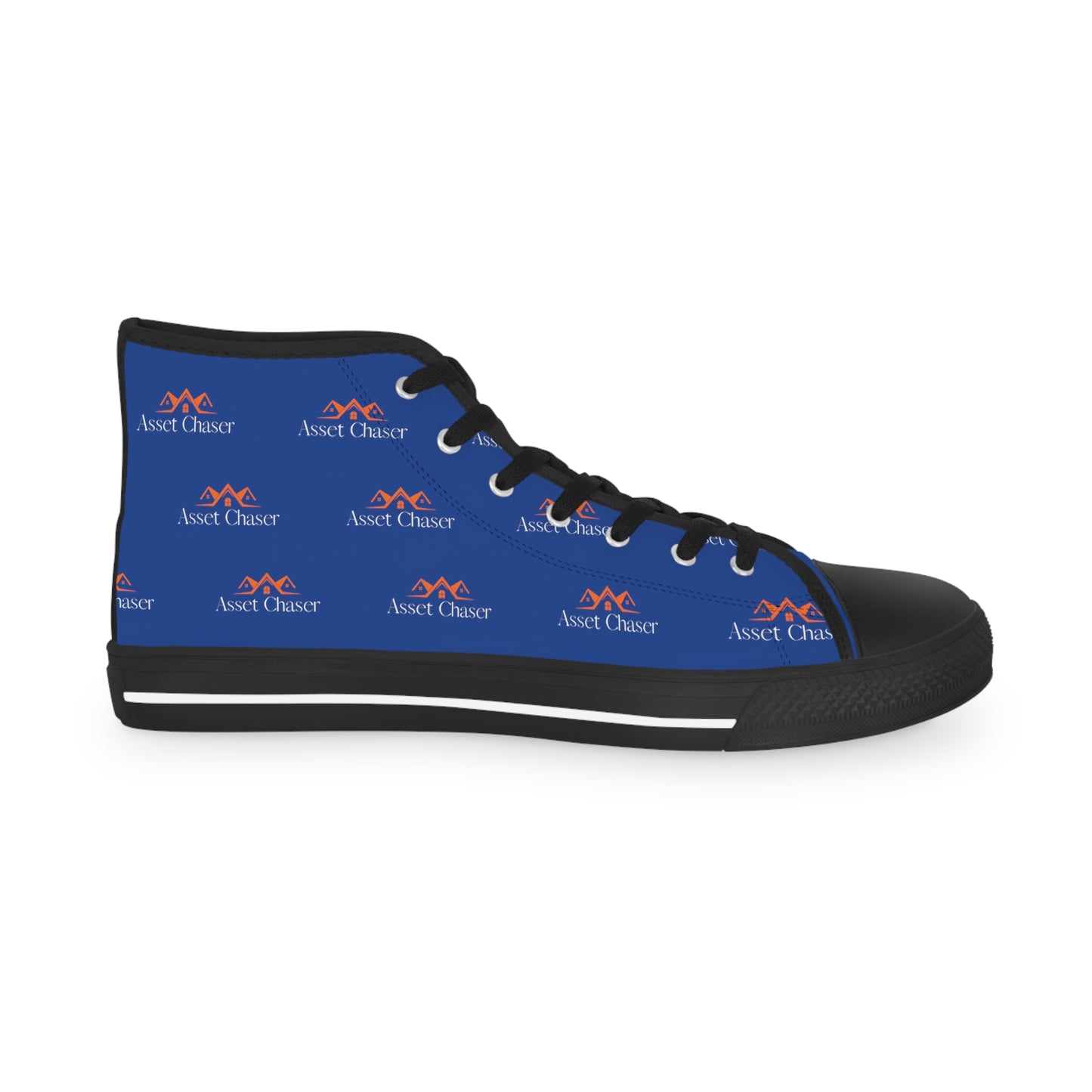 Men's High Top Sneakers (Blue/Orange Print)