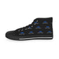 Men's High Top Sneakers (Blue/Black Print)