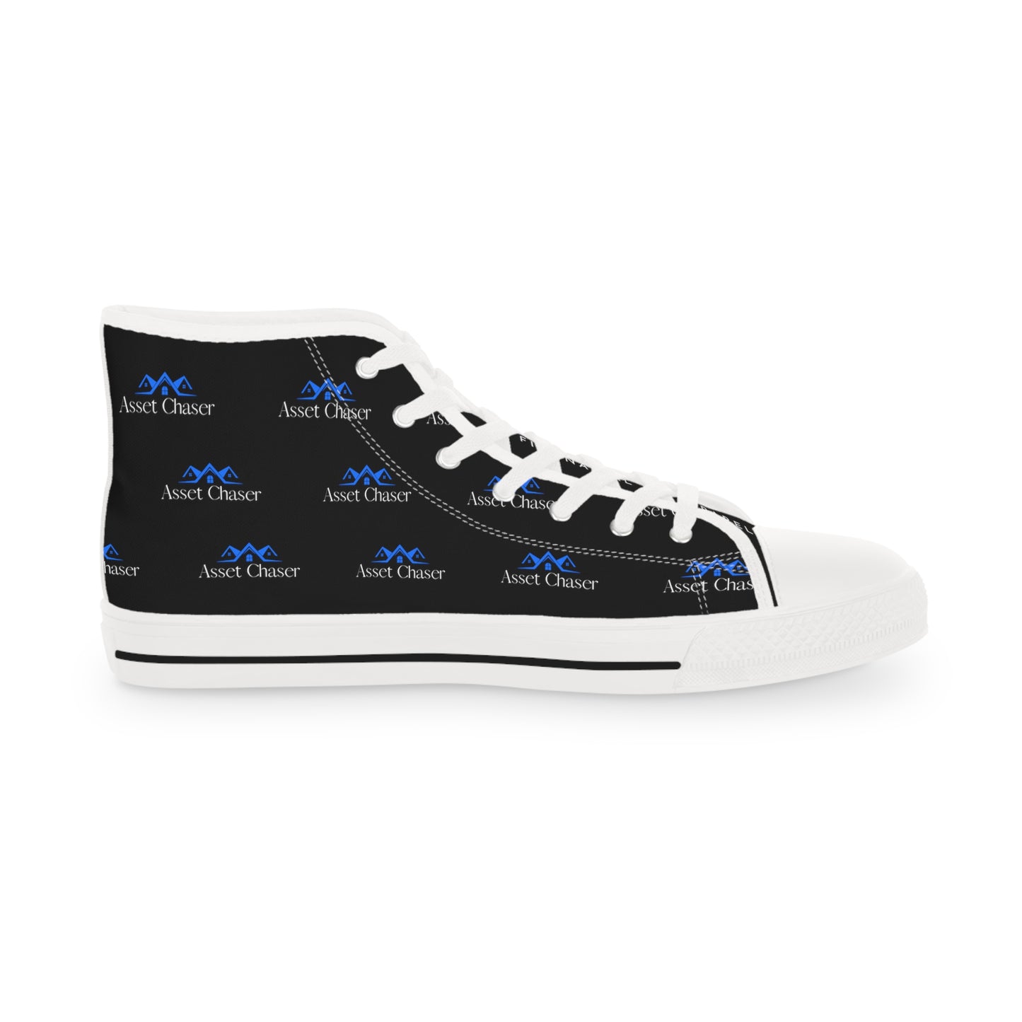 Men's High Top Sneakers (Blue/Black Print)