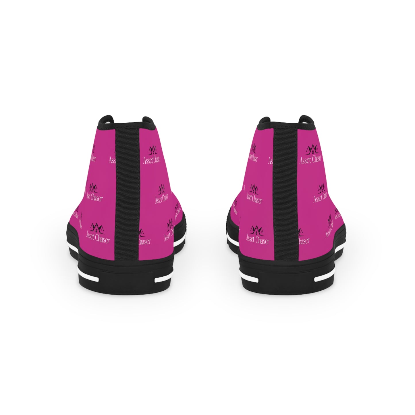 Men's High Top Sneakers (Pink/Black Print)