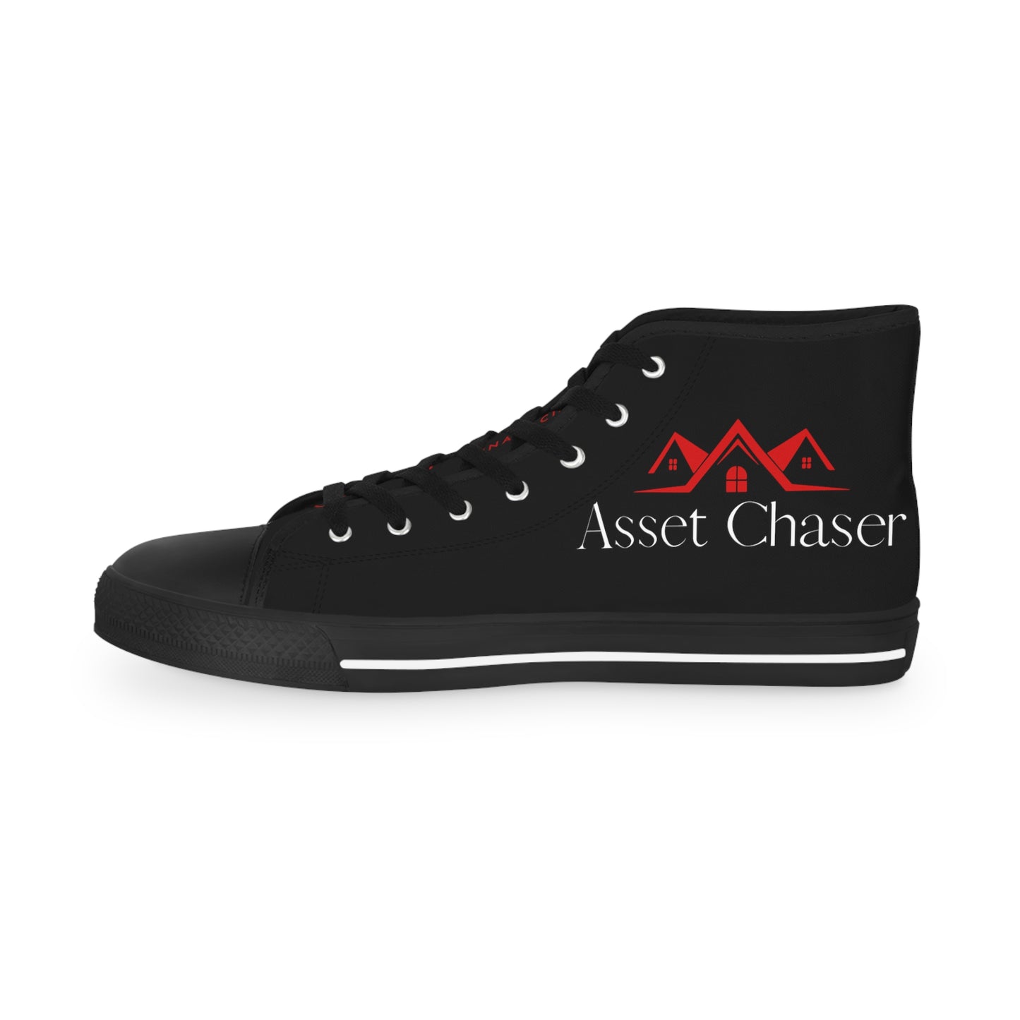 Asset Chasers- Men's High Top Sneakers (Black/Red/White)