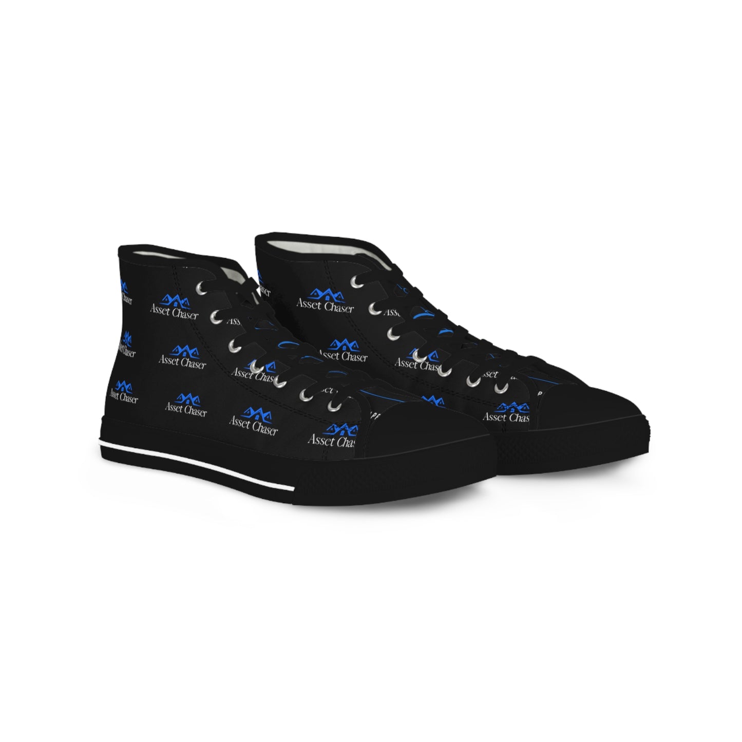 Men's High Top Sneakers (Blue/Black Print)