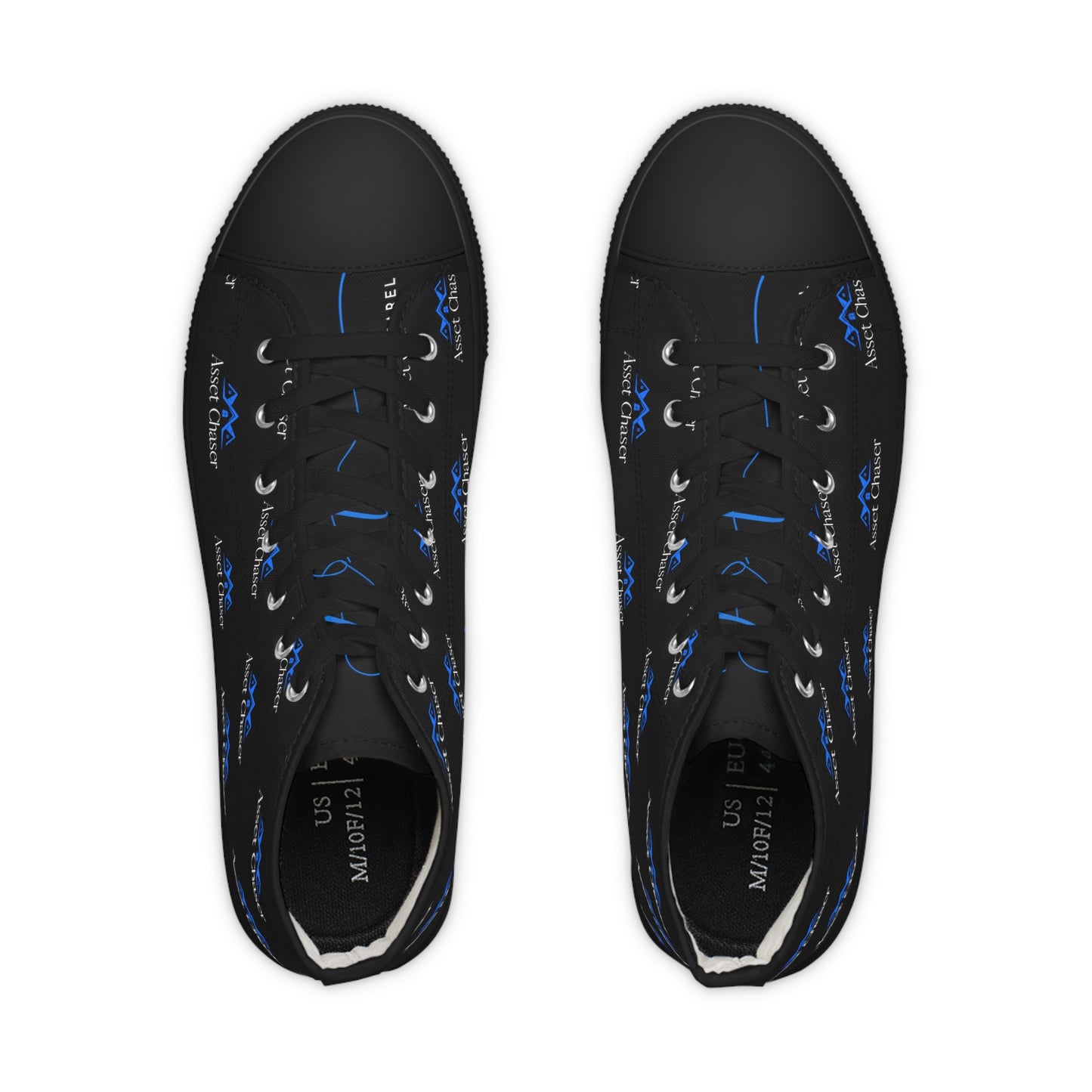 Men's High Top Sneakers (Blue/Black Print)