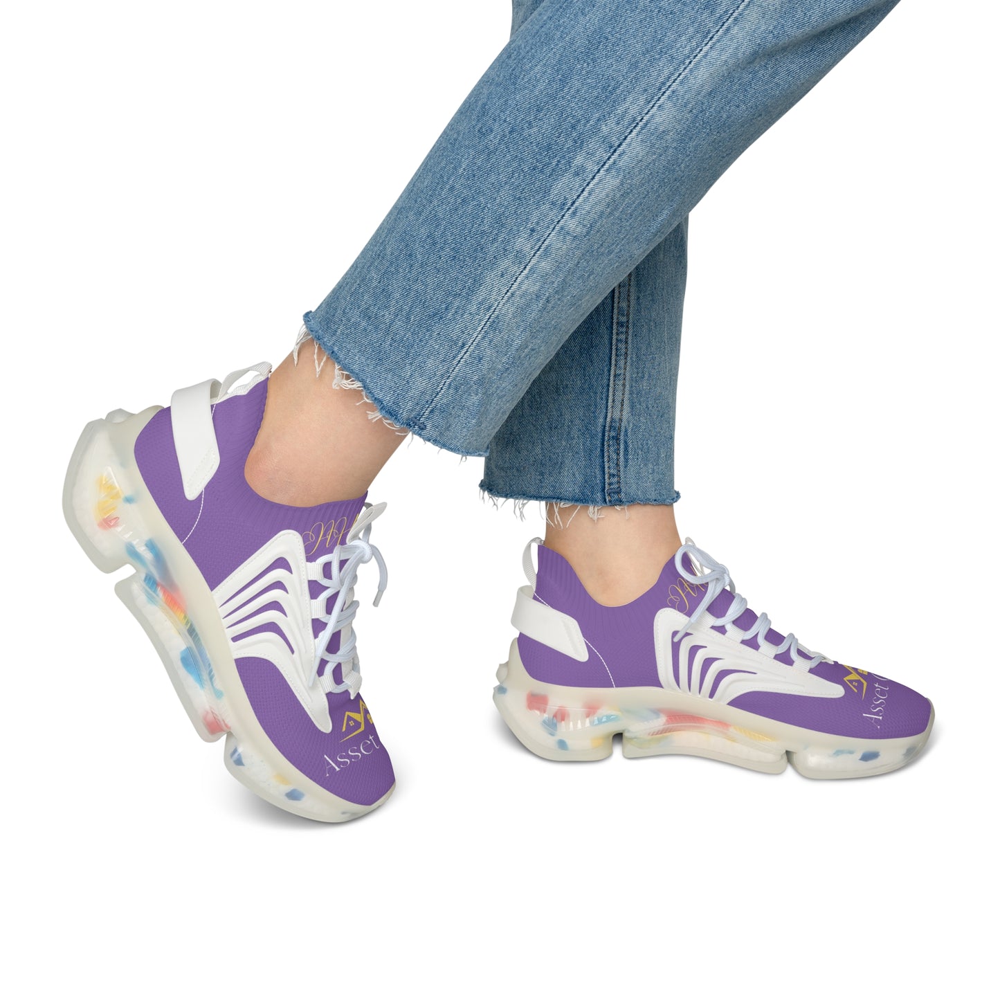 Women's Asset Chaser Mesh Sneakers (Light Purple/Gold)