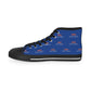 Men's High Top Sneakers (Blue/Orange Print)