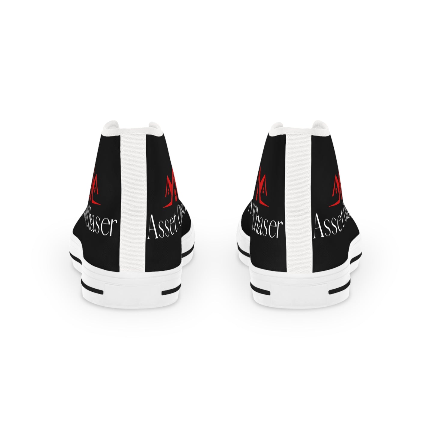 Asset Chasers- Men's High Top Sneakers (Black/Red/White)