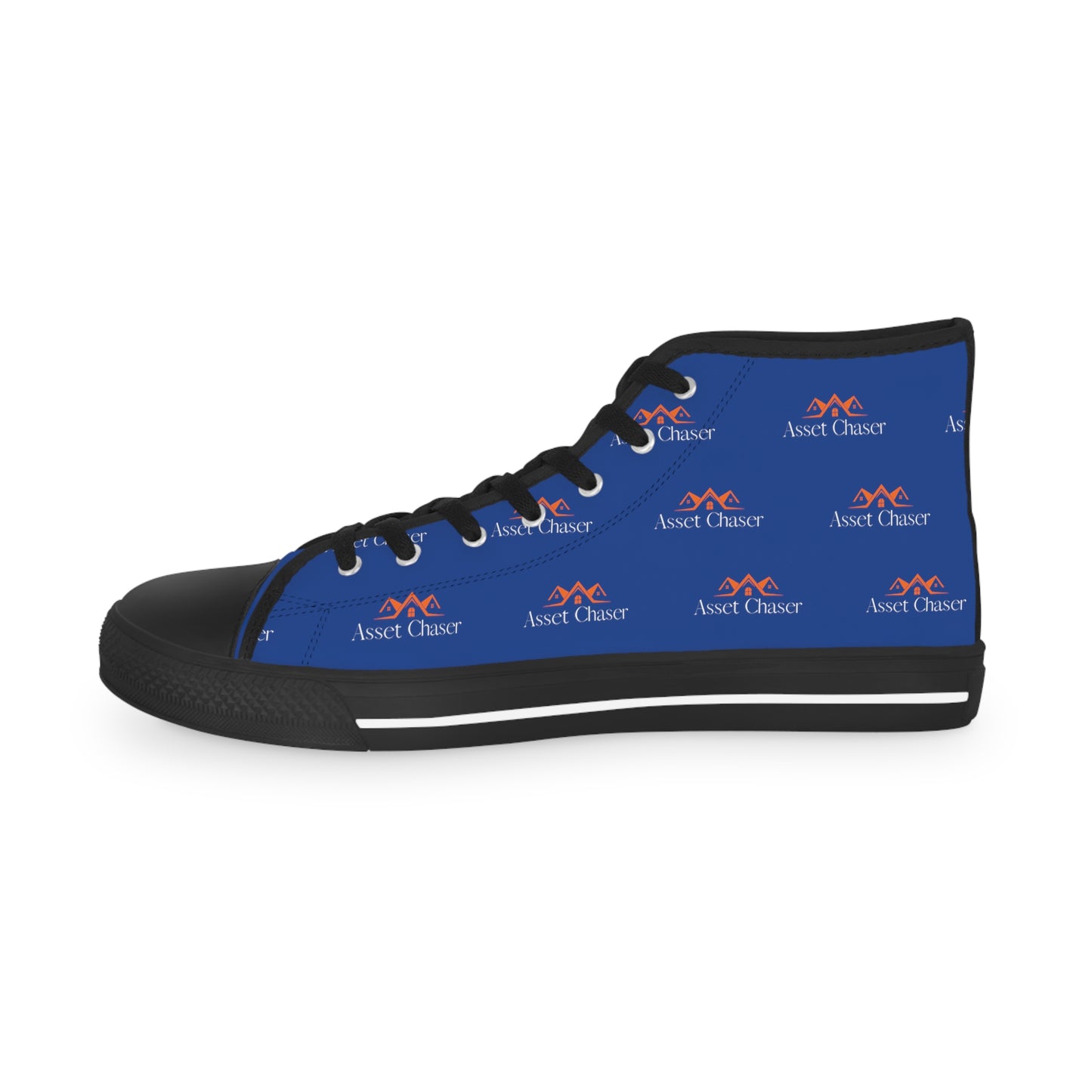 Men's High Top Sneakers (Blue/Orange Print)