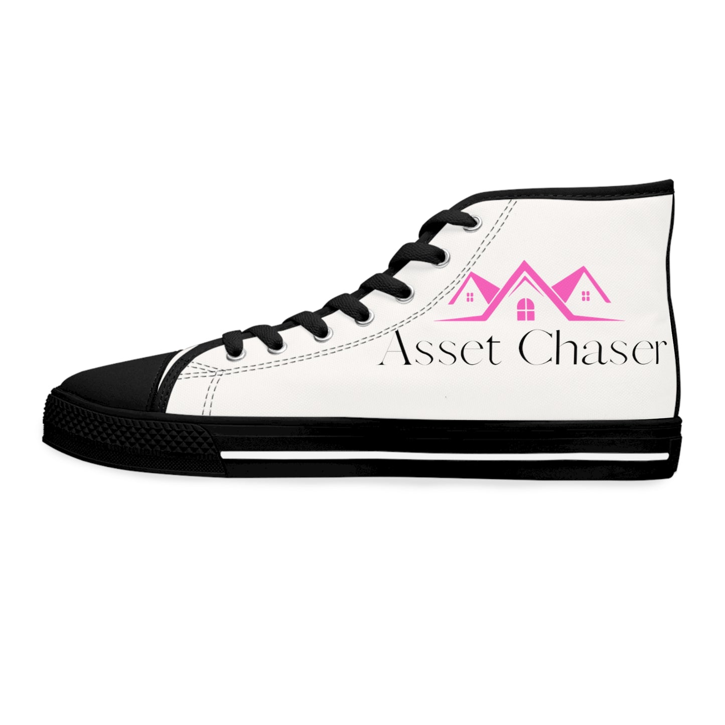 Women's High Top Sneakers (White/Pink/Black)