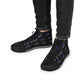 Men's High Top Sneakers (Blue/Black Print)