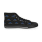 Men's High Top Sneakers (Blue/Black Print)