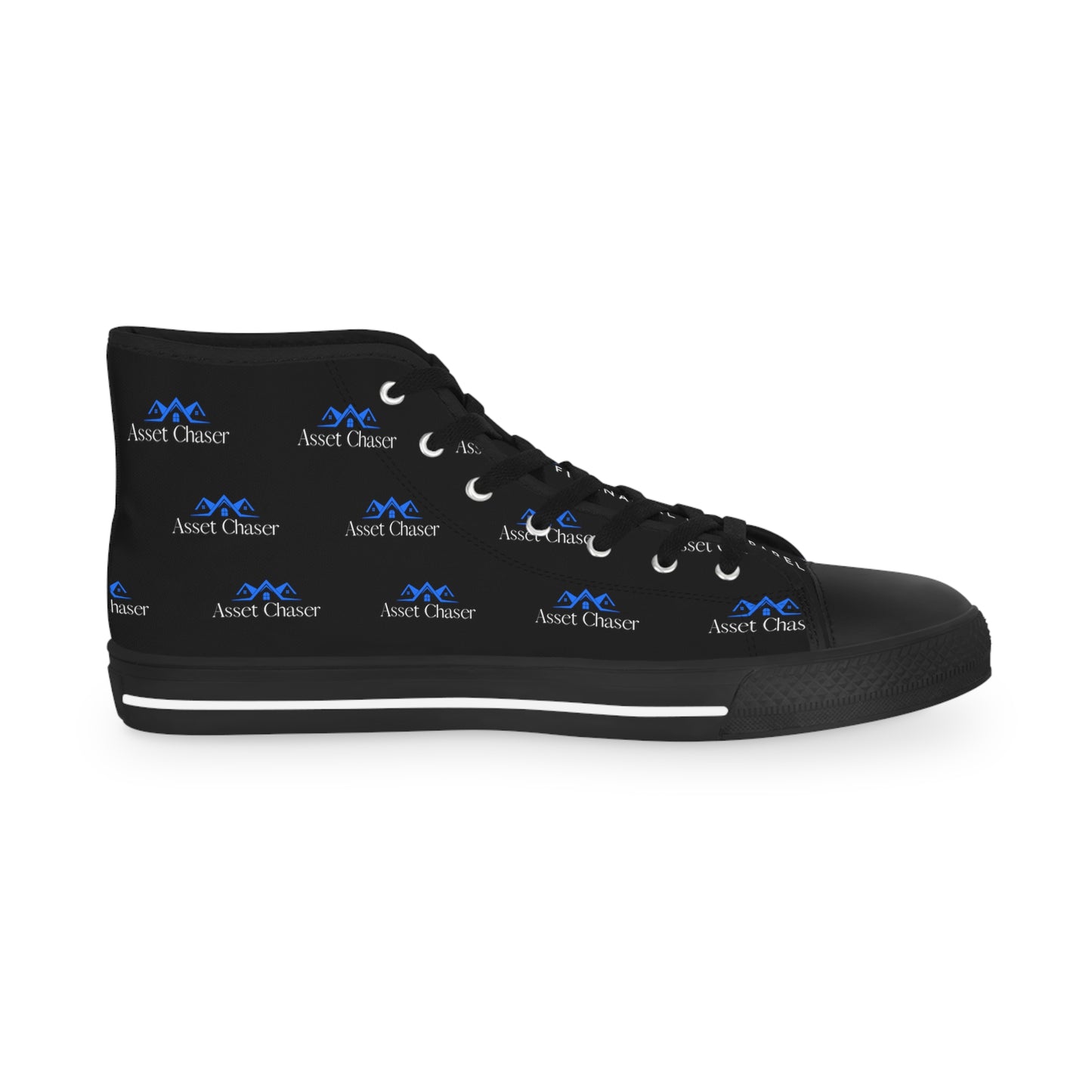 Men's High Top Sneakers (Blue/Black Print)