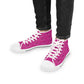 Men's High Top Sneakers (Pink/Black Print)