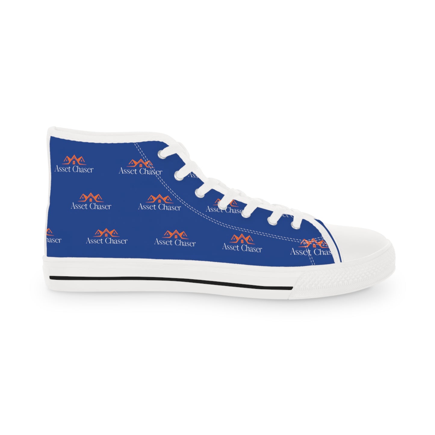 Men's High Top Sneakers (Blue/Orange Print)