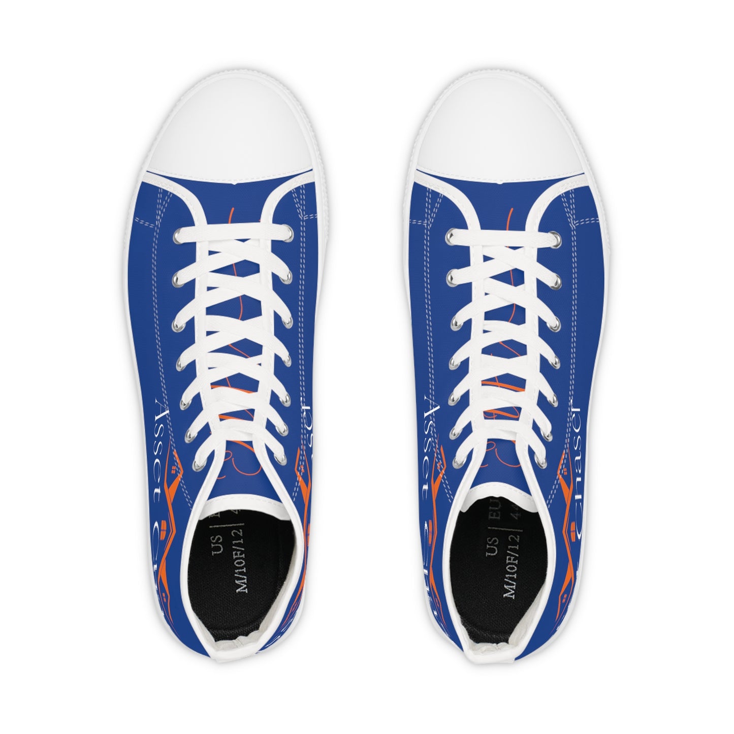 Men's High Top Sneakers (Blue/Orange)