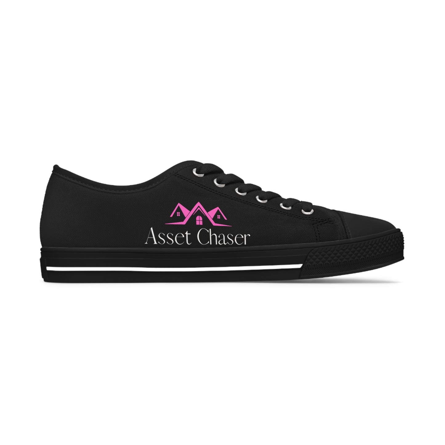 Asset Chaser-Women's Low Top Sneakers (Pink/Black)