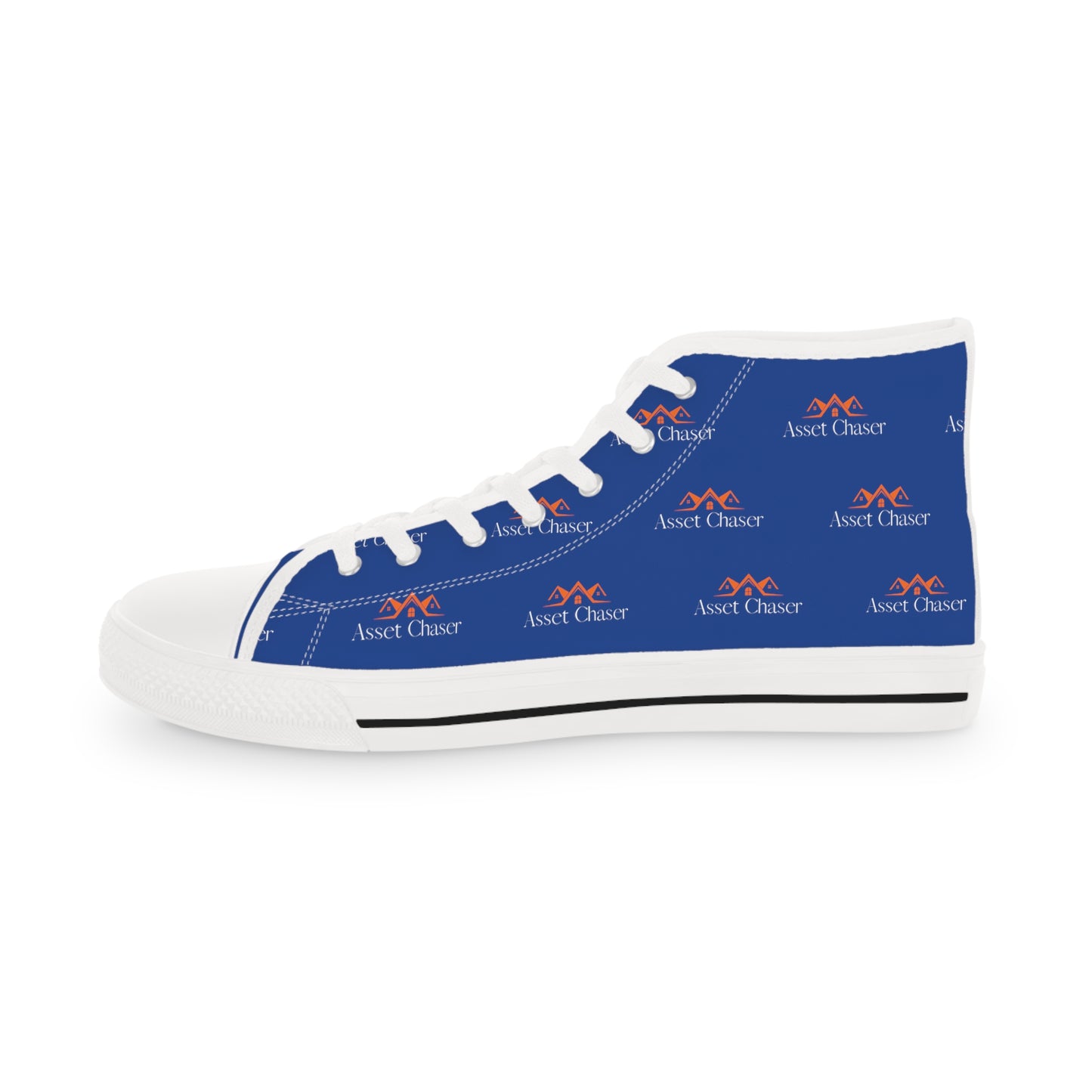 Men's High Top Sneakers (Blue/Orange Print)