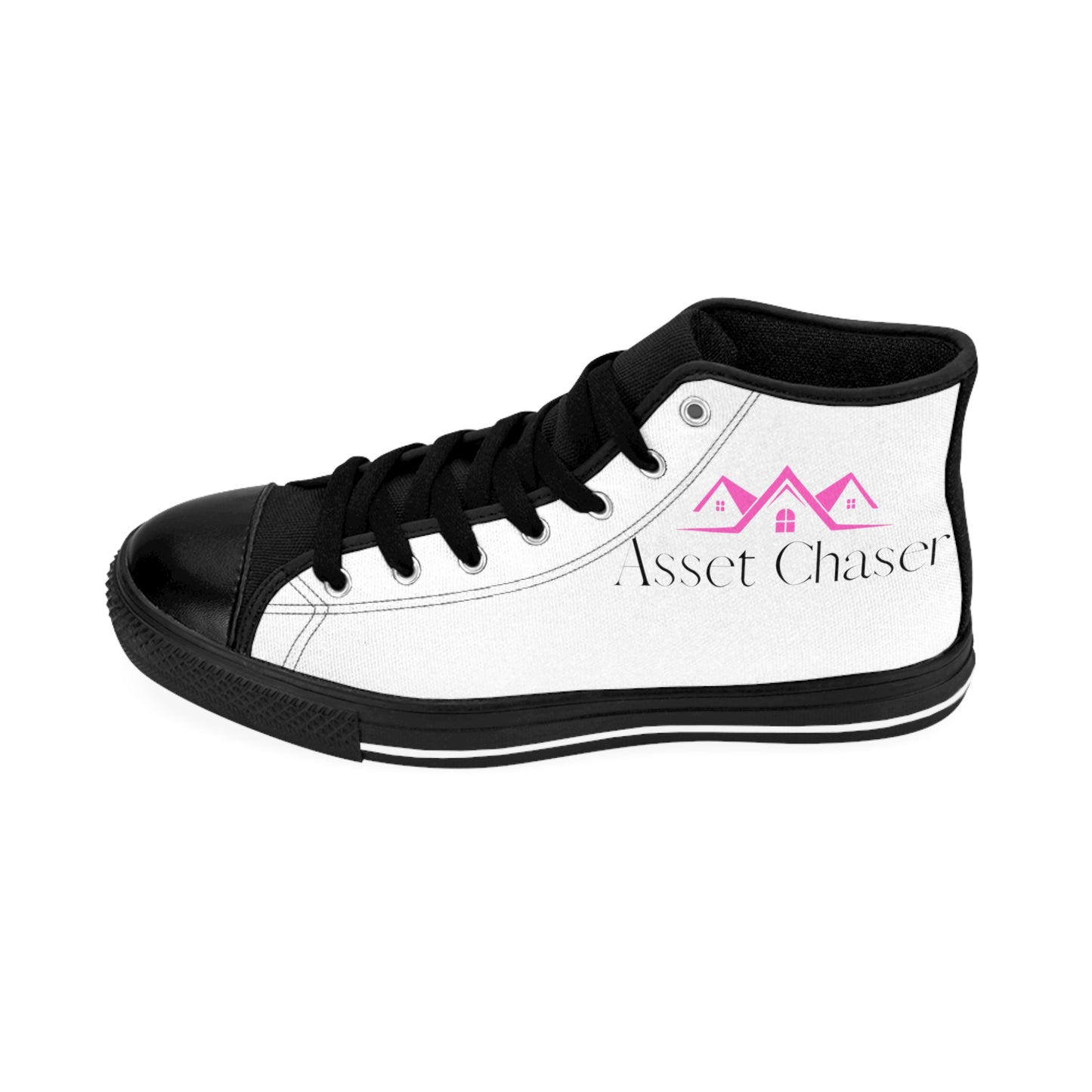 Asset Chaser-Women's Classic Sneakers (Pink/White/Black)