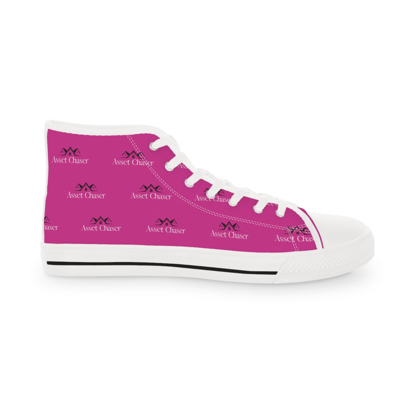 Men's High Top Sneakers (Pink/Black Print)