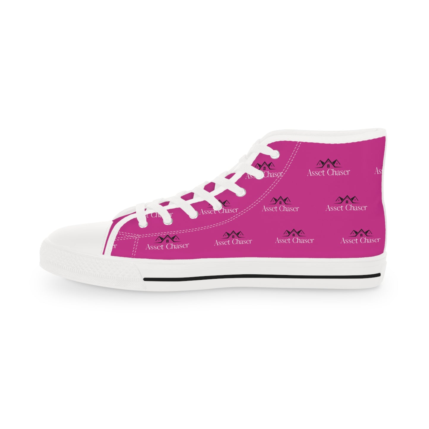 Men's High Top Sneakers (Pink/Black Print)