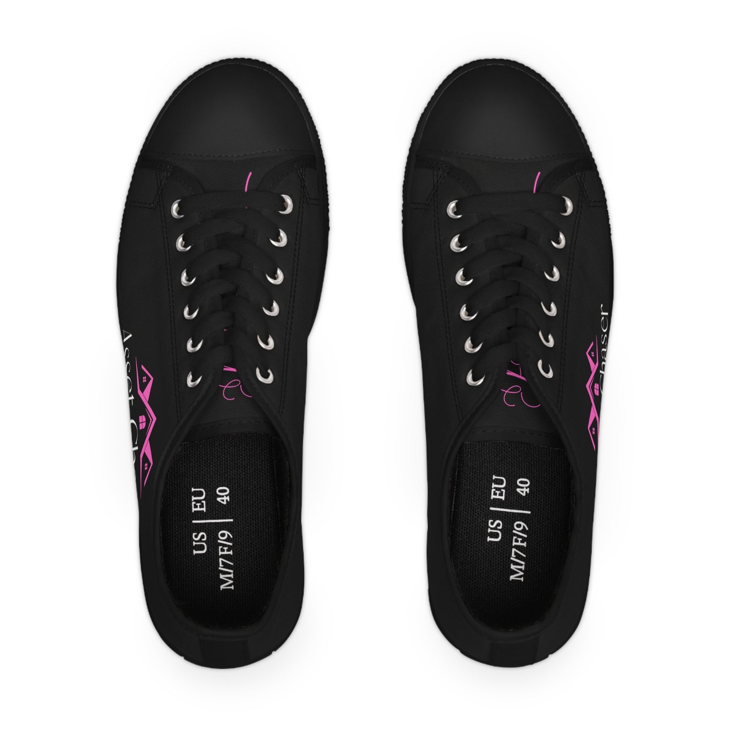 Asset Chaser-Women's Low Top Sneakers (Pink/Black)