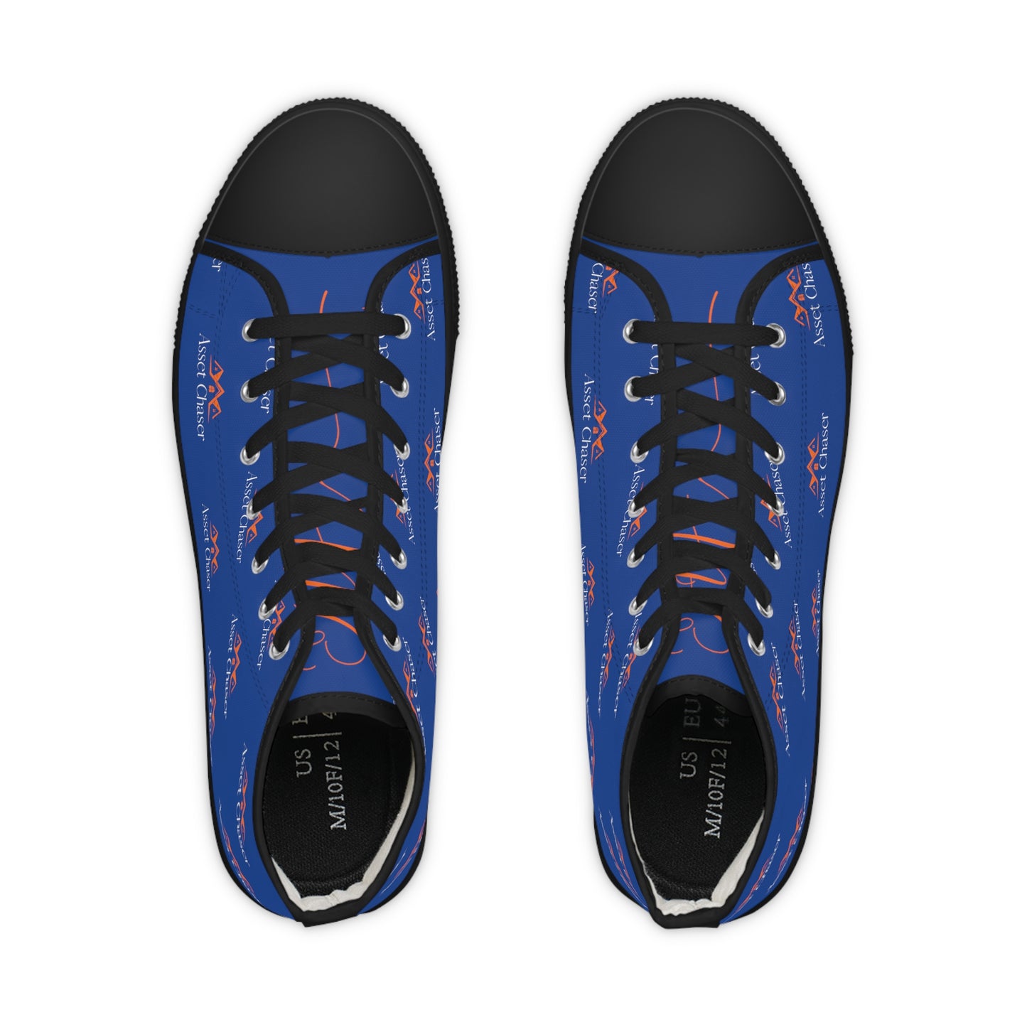 Men's High Top Sneakers (Blue/Orange Print)