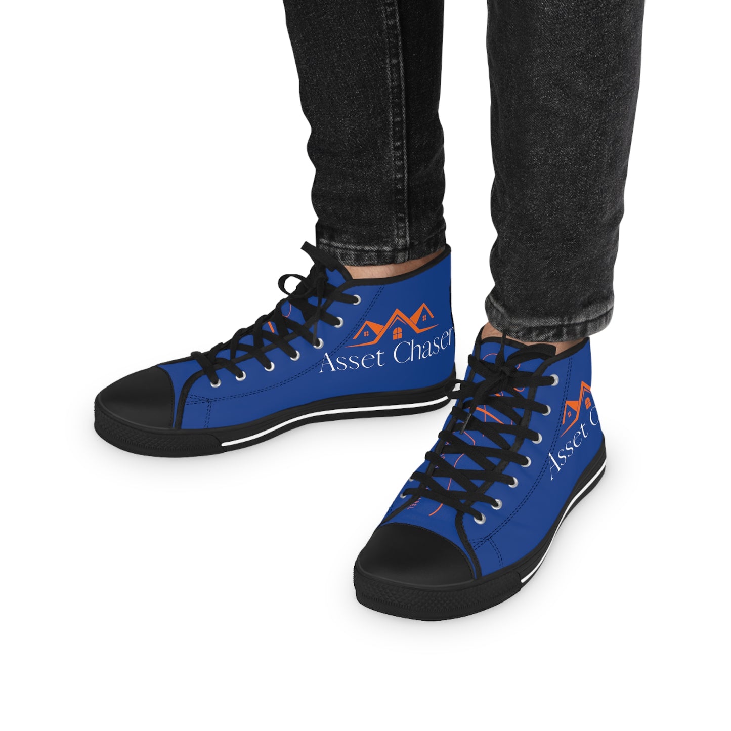 Men's High Top Sneakers (Blue/Orange)