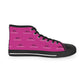 Men's High Top Sneakers (Pink/Black Print)