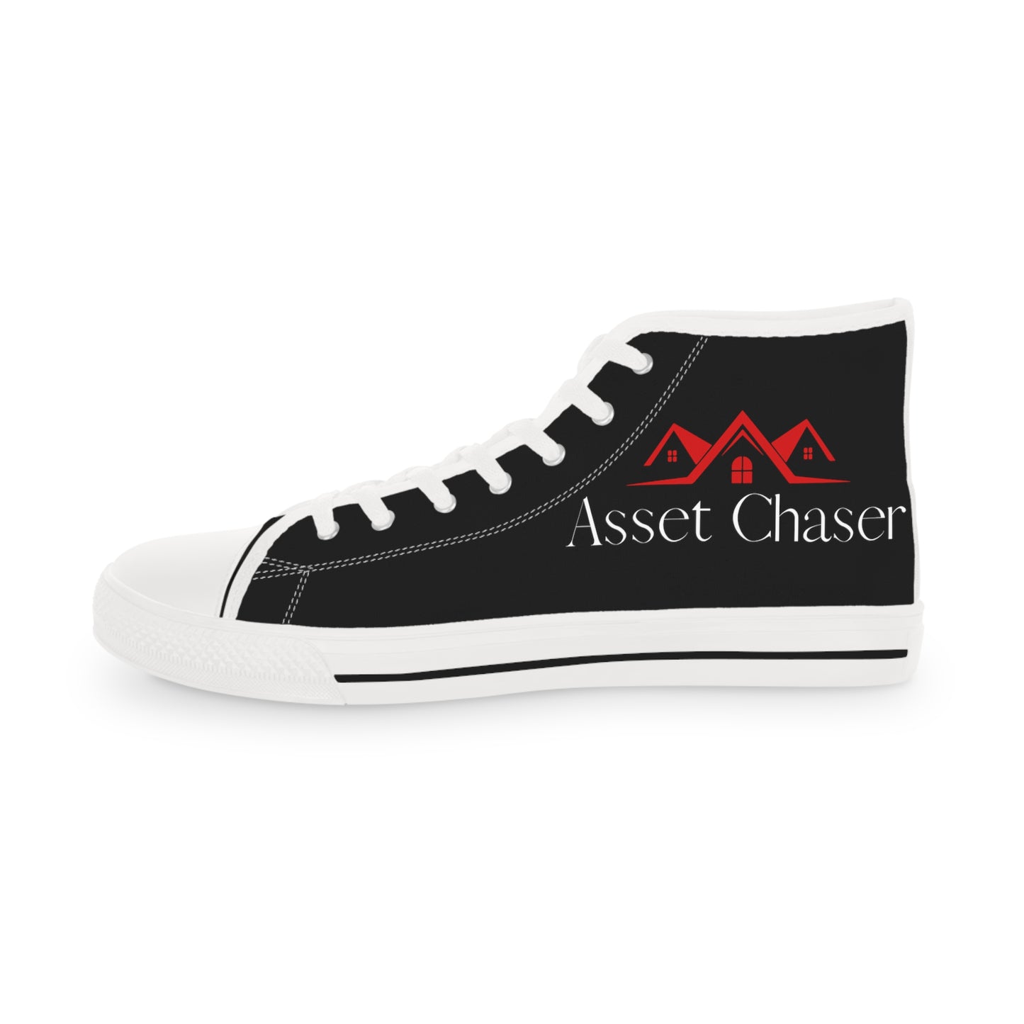 Asset Chasers- Men's High Top Sneakers (Black/Red/White)