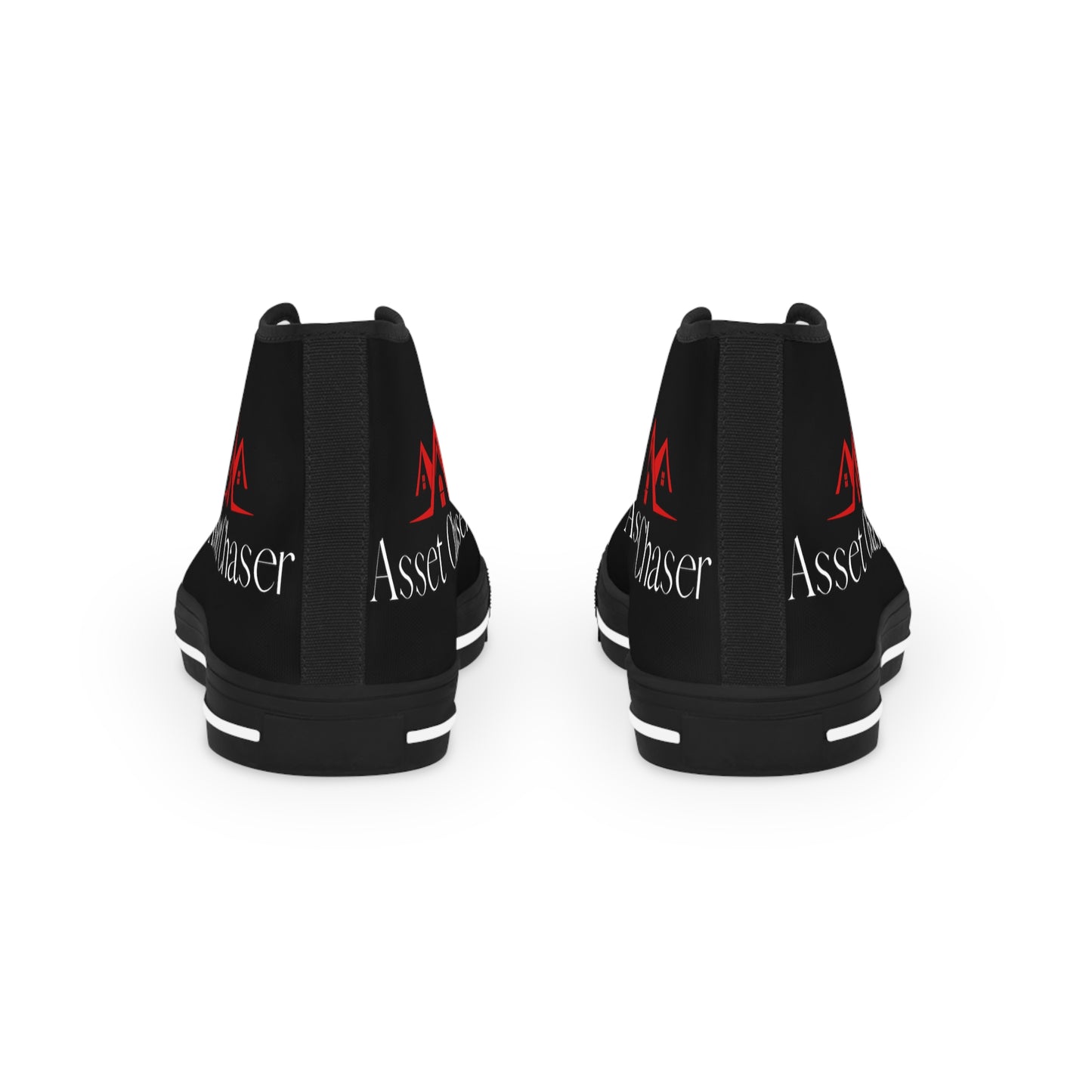 Asset Chasers- Men's High Top Sneakers (Black/Red/White)