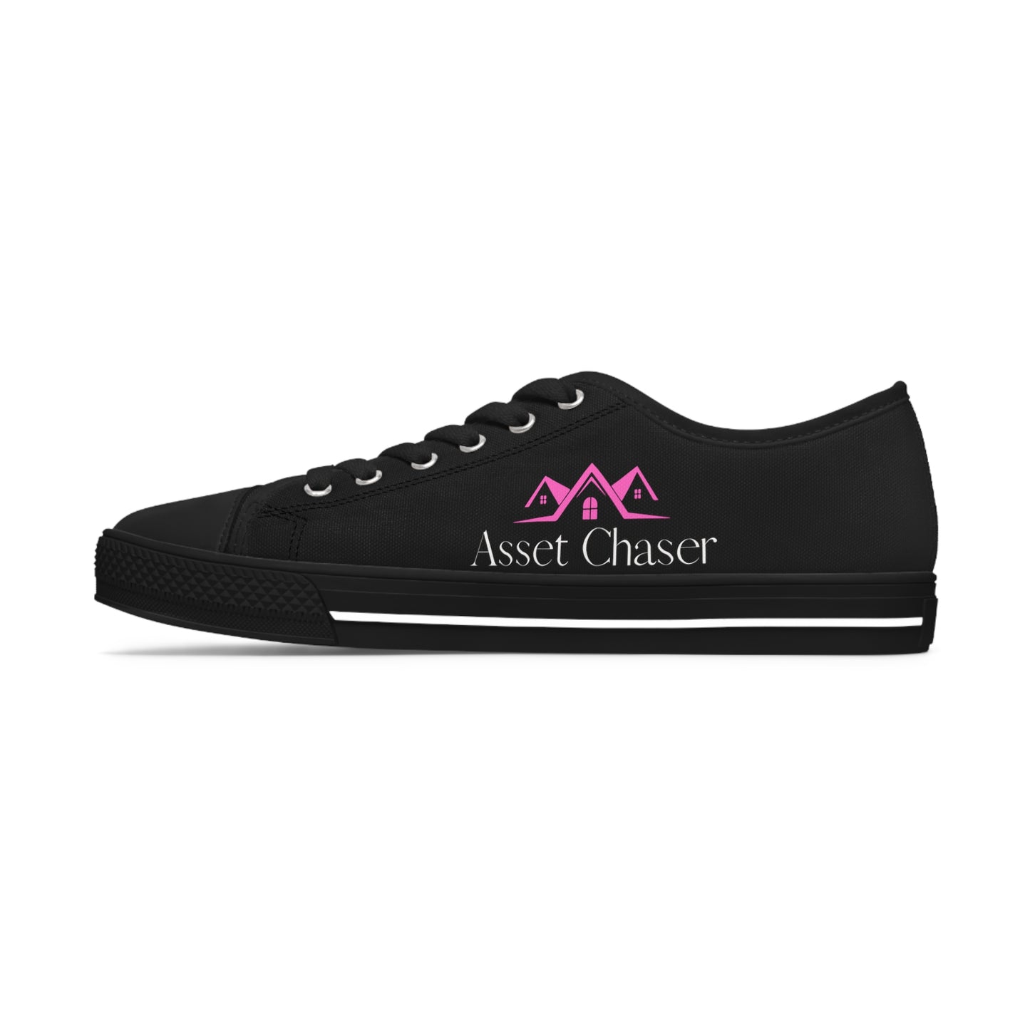 Asset Chaser-Women's Low Top Sneakers (Pink/Black)