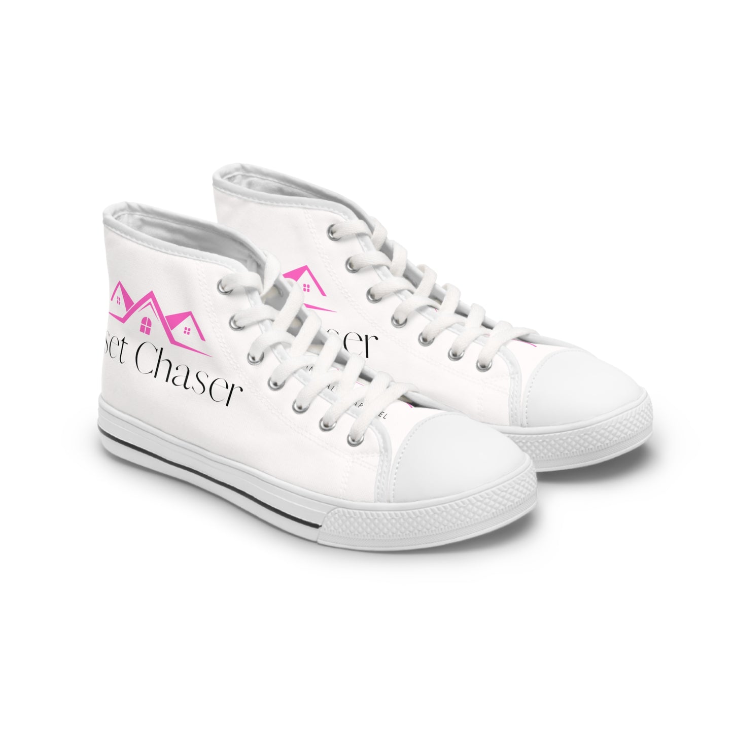 Women's High Top Sneakers (White/Pink/Black)