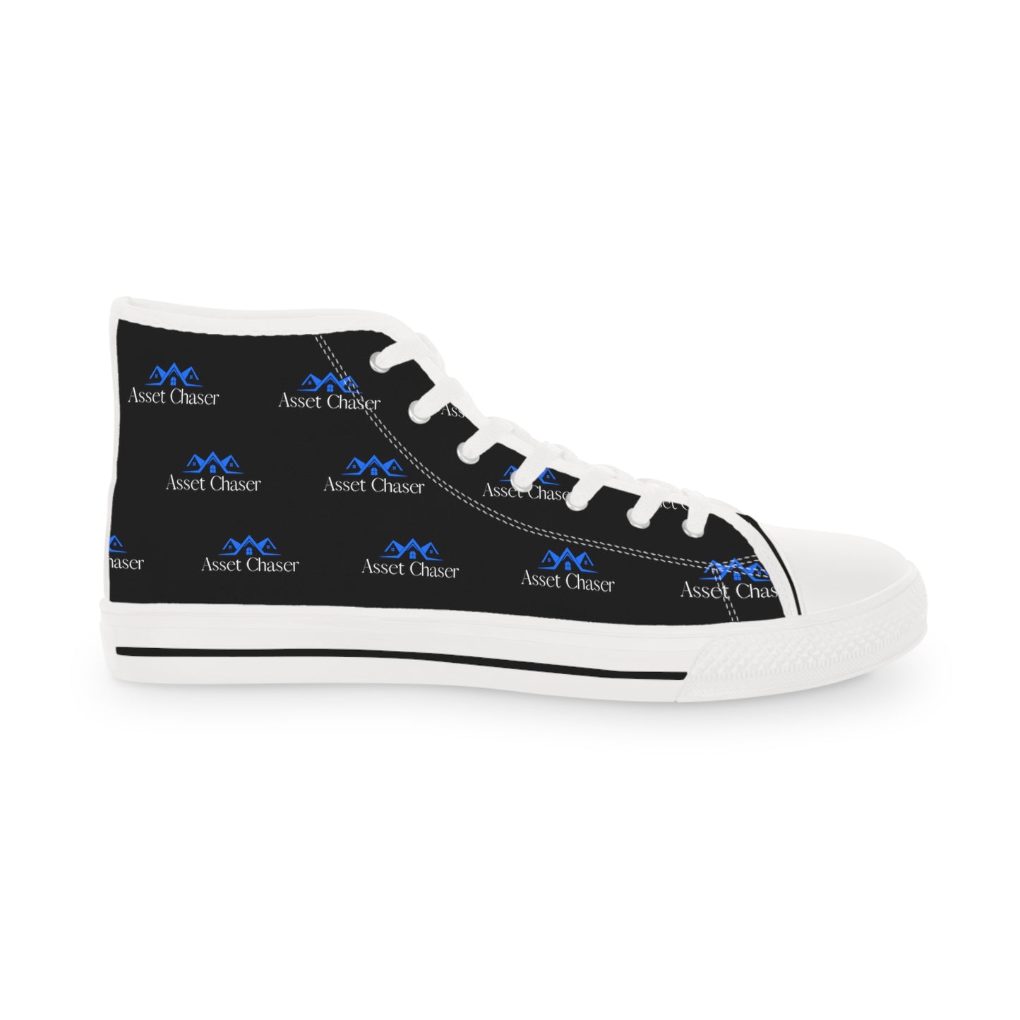 Men's High Top Sneakers (Blue/Black Print)