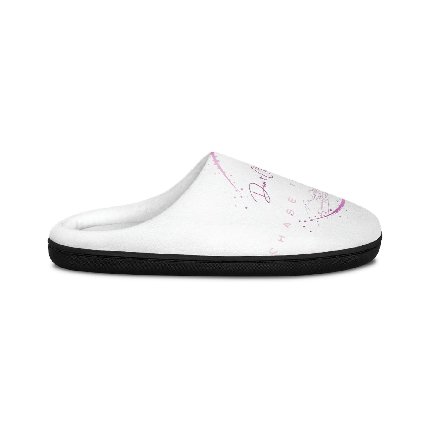 Don't Chase The Bag (White/Pink)-Women's Indoor Slippers