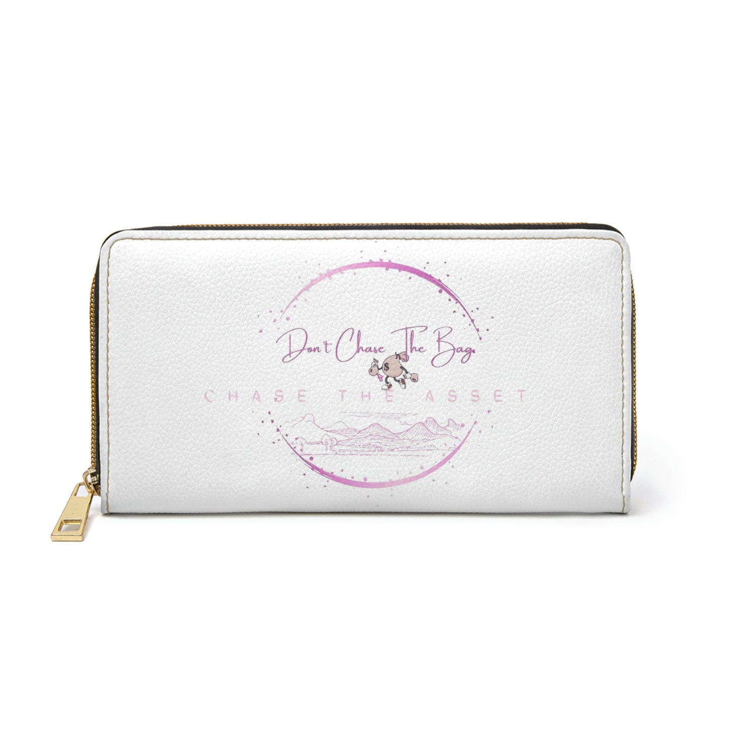 Don't Chase The Bag-Zipper Wallet (Pink/White)