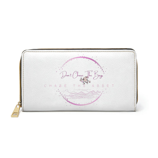 Don't Chase The Bag-Zipper Wallet (Pink/White)