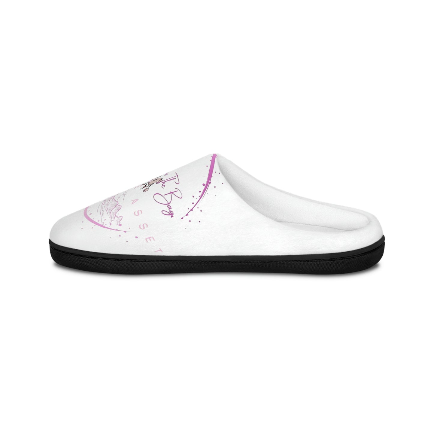 Don't Chase The Bag (White/Pink)-Women's Indoor Slippers