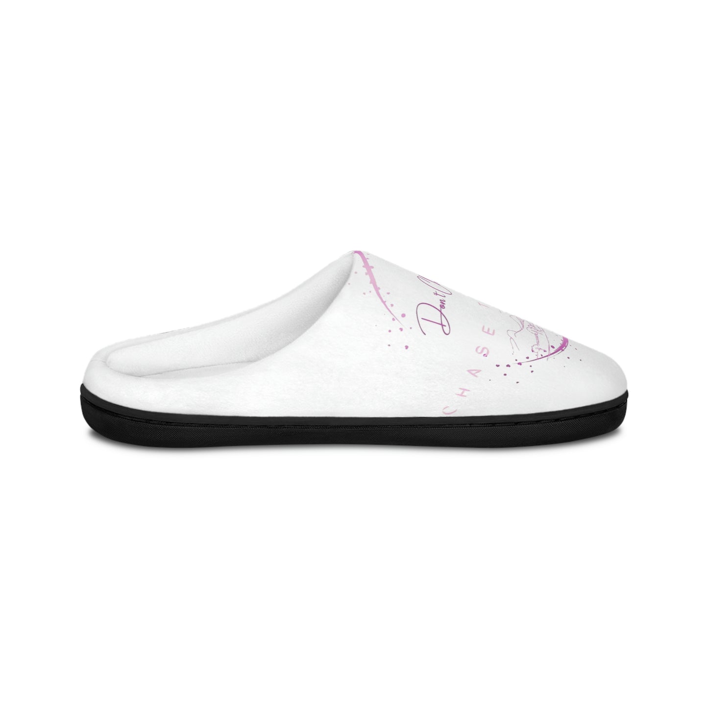 Don't Chase The Bag (White/Pink)-Women's Indoor Slippers