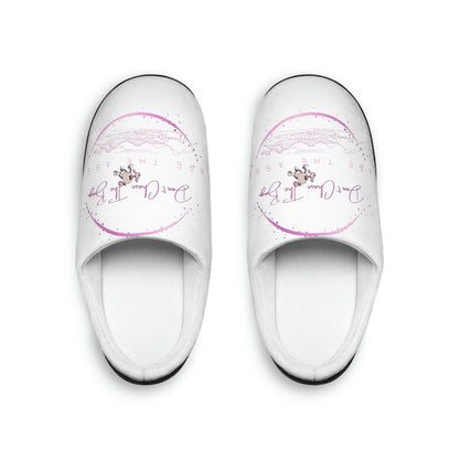 Don't Chase The Bag (White/Pink)-Women's Indoor Slippers