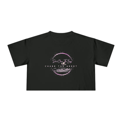 Don't Chase The Bag-Women's Crop Tee (Pink Logo)