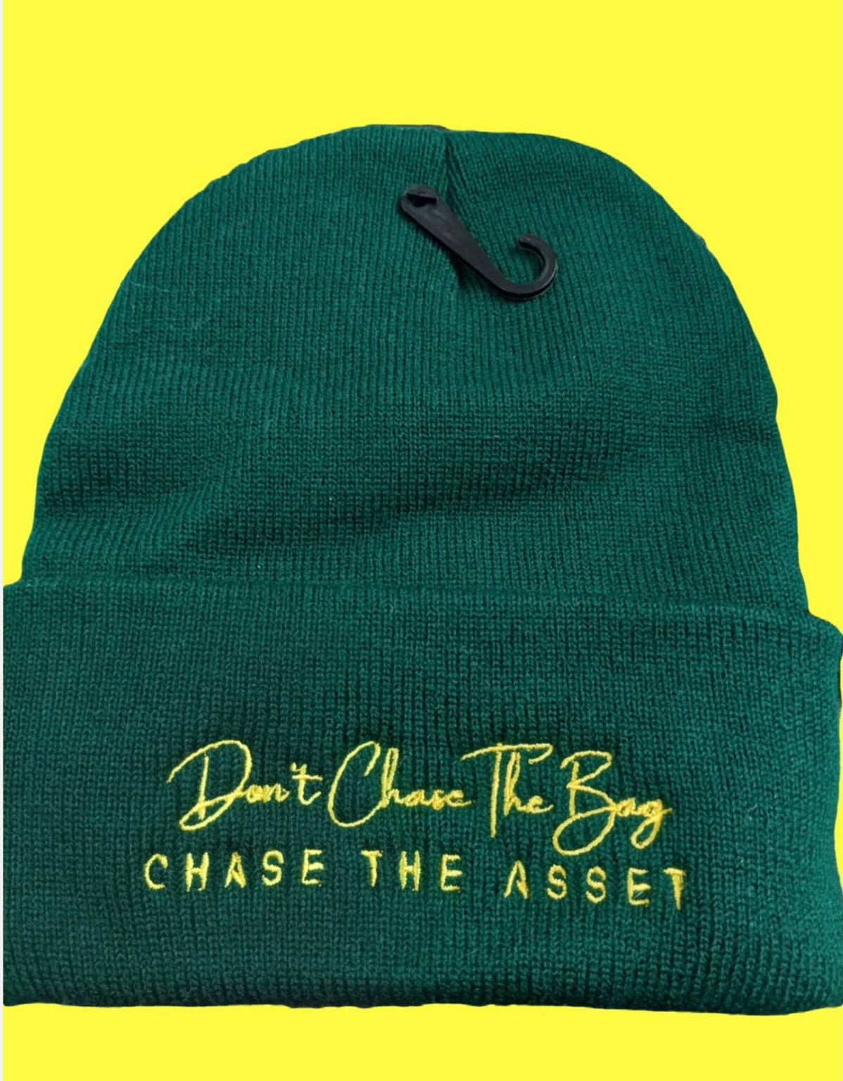 Don't Chase the Bag Beenie-Green/Gold