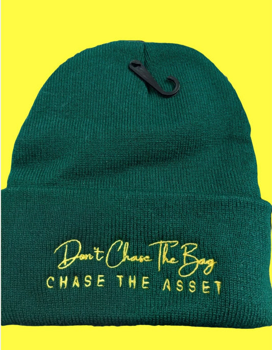 Don't Chase the Bag Beenie-Green/Gold