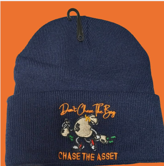 Don't Chase The Bag (Money Bag) Beenie-Black/Orange