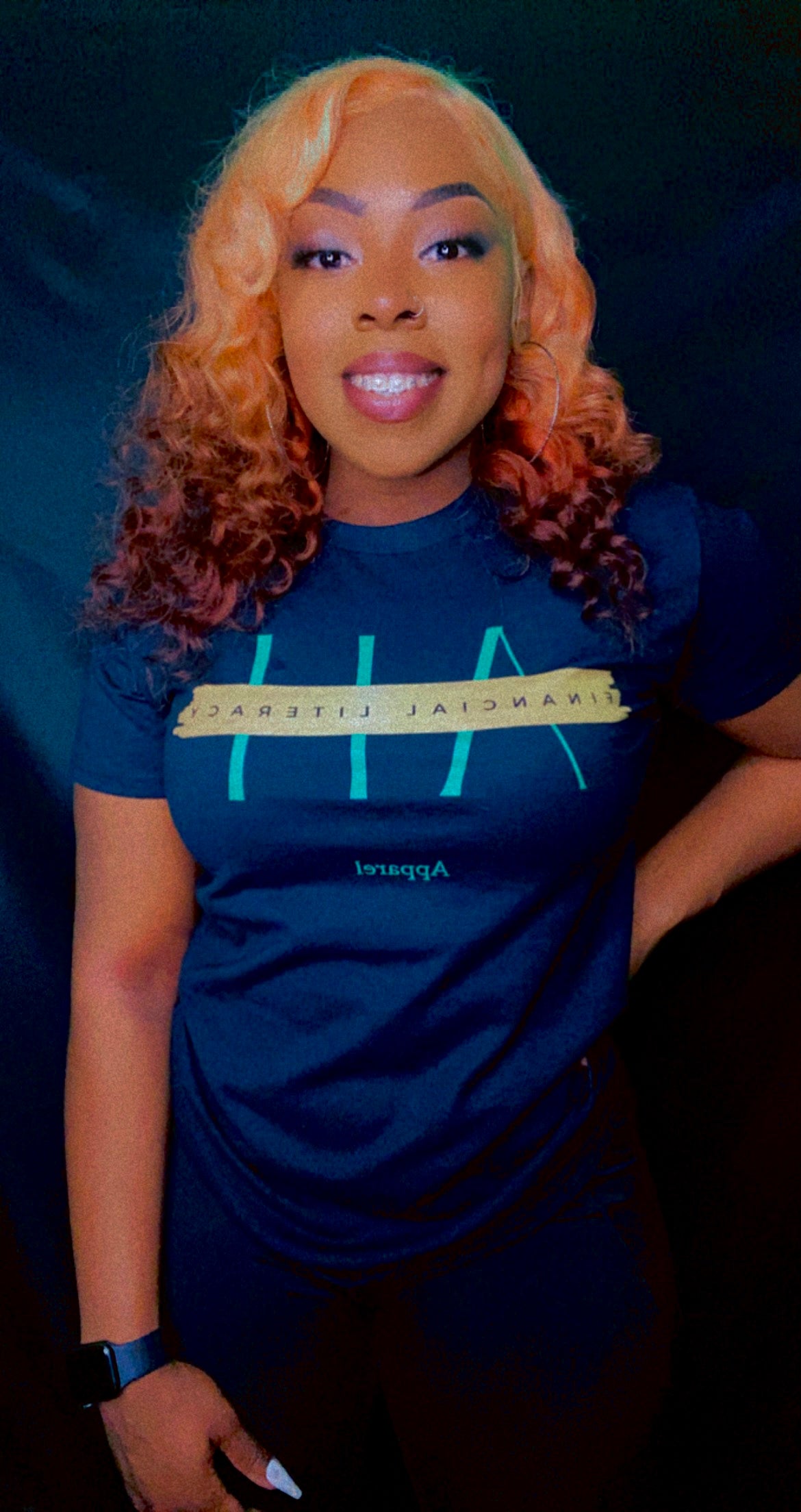 A.H. Financial Lit-Black/Green/Gold t-shirt