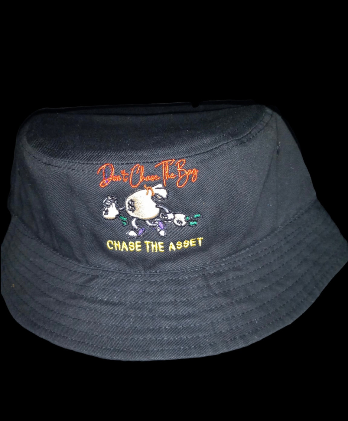 Don't Chase The Bag-Black/Red Bucket Hat