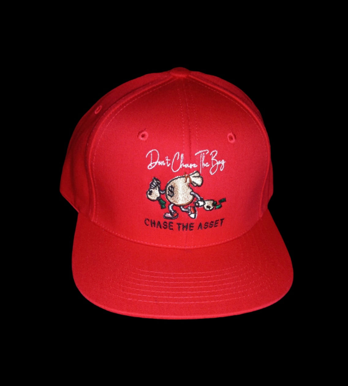 Don't Chase The Bag-Red/Black/White Snapback